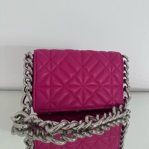 Pink Quilted Chain Shoulder Bag